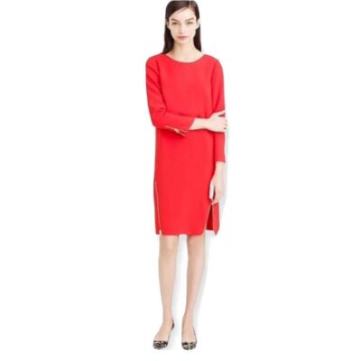 J CREW Black Double Zip Shift Dress