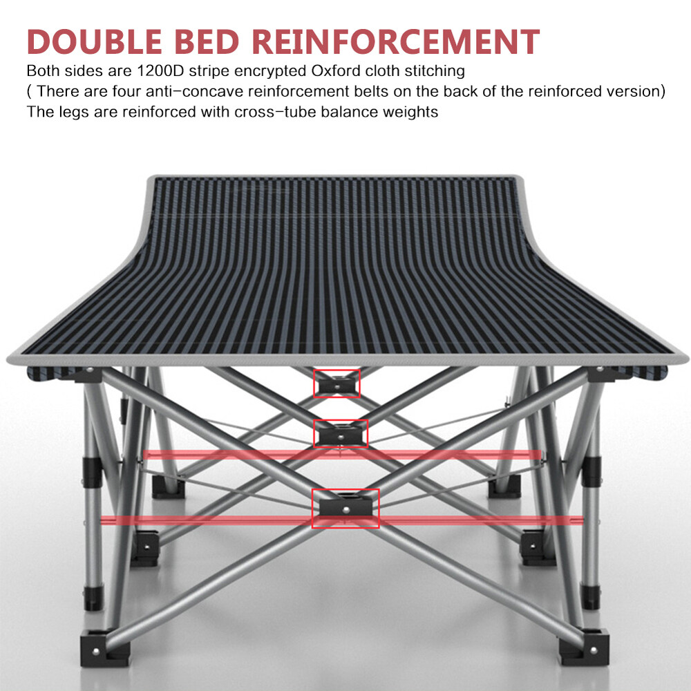 Portable Folding Camping Bed Sleeping Cot Gray with Soft Mattress & Carry Bag