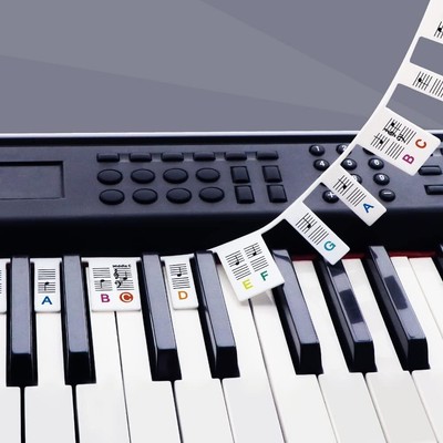 88-Keys Waterproof Removable Piano Keyboard Note Labels Reusable Piano Stickers