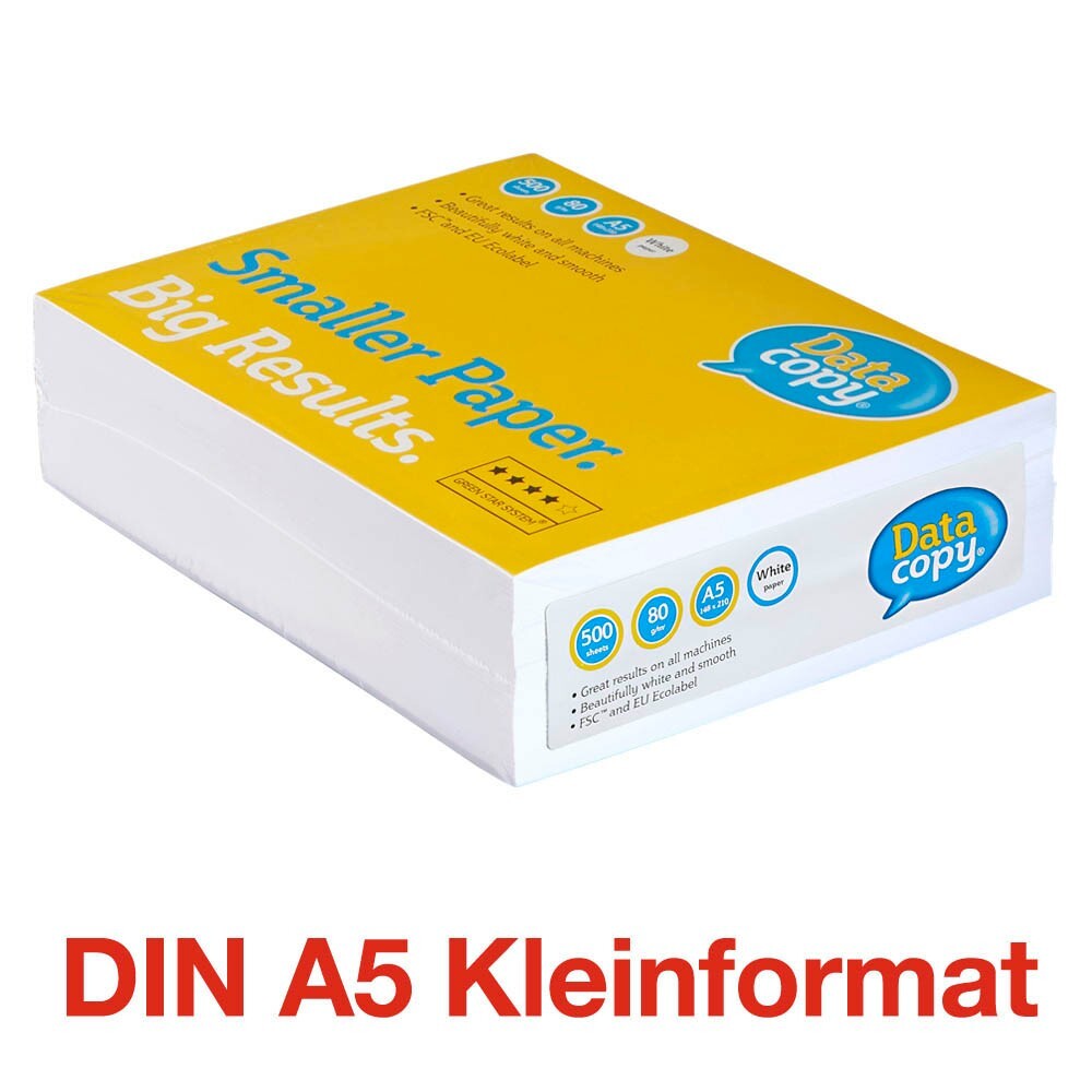 500 Blatt DIN A5 Kopierpapier 80g/qm weiß Kleinformat für Tinte Laser Kopierer