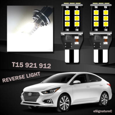 2 x Backup Reverse Light 921 T15 W16W LED Bulb For 2003 - 2019 Hyundai Accent