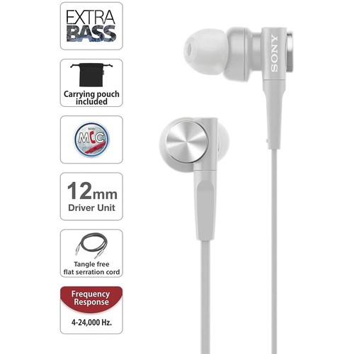 SONY MDR-XB55AP Premium In-Ear Extra Bass Headphones 3.5mm