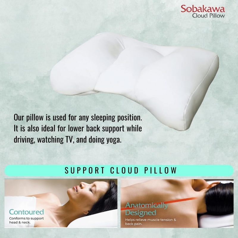 Cloud Pillow with Microbead Fill- Microbead Pillow- Contoured-Shaped Pillow for
