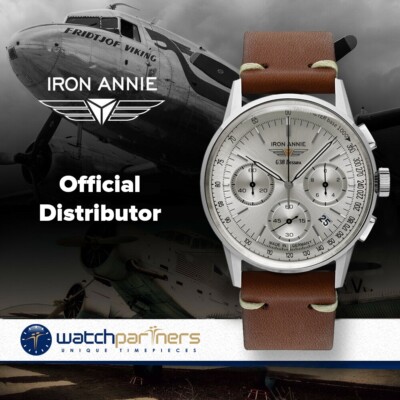 Pre-owned Annie Iron  G38 Dessau Chronograph Quartz Watch 42mm Case Silv Dial 5376-1