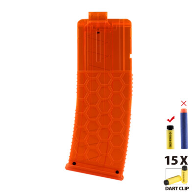 Worker MOD Hexagon Style 15 Short Darts Magazine Clip Foam Blaster Toy