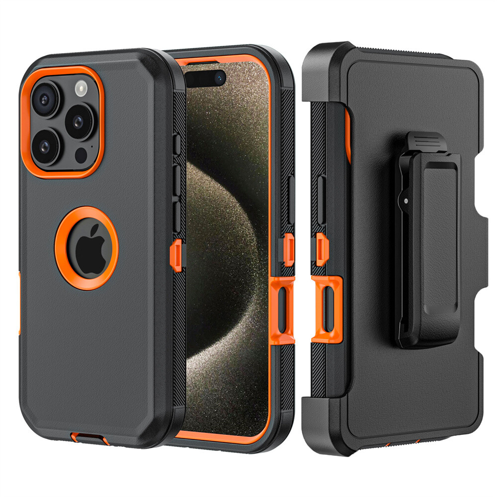For iPhone 16 Pro Max 16 Pro 16 Plus Phone Case+Belt Clip Fits Otterbox Defender
