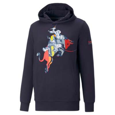 

Puma Rbr Dynamic Bull Graphic Logo Pullover Hoodie Mens Blue Casual Outerwear 53, Синий
