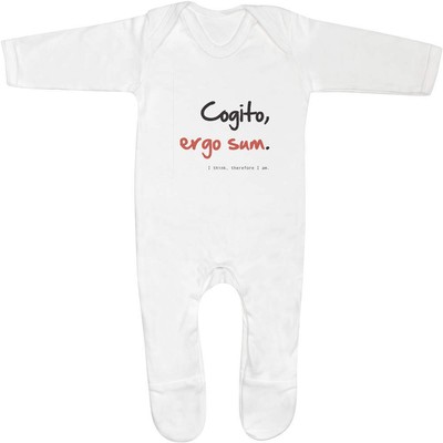 'Cogito, ergo sum. I think, therefore I am.' Baby Sleepsuits (SS043493)