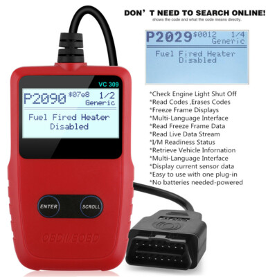 Universal Car OBDII Code Reader Scanner Check Engine Fault Light Diagnostic Tool