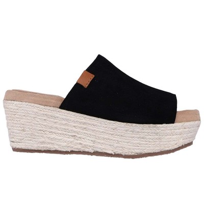 Женские черные повседневные сандалии Diba True Bop Top Espadrille Wedge 34437-005