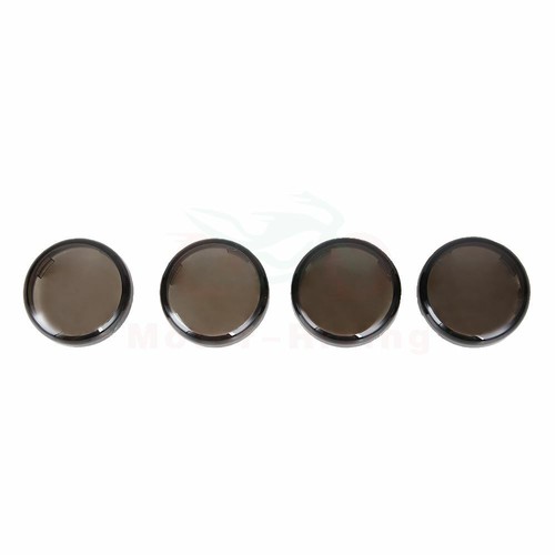4Pcs Smoke Turn Signal Lens Cover Fit For Harley Dyna Softail Sportster  86-17