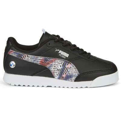 Puma Bmw Mms Roma Via Lace Up  Youth Boys Black Sneakers Casual Shoes 30725701