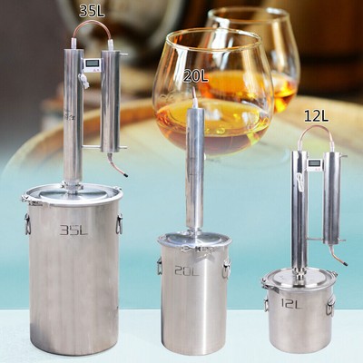 12L 3 Gallon Alcohol Distiller Brewing Kit Moonshine Wine Boiler Still Stainless