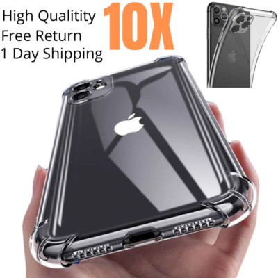 10X Wholesale Bulk Lot Shockproof Clear Case For iPhone 11 12 13 14 Pro Max XR 8
