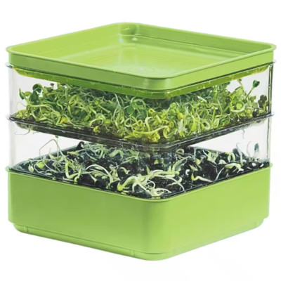 2-Tiered Indoor Seed Sprouter Counter-Top Growing Kit Gardening Material