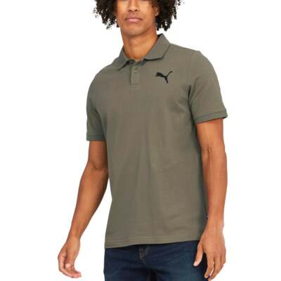 Puma Essentials Pique Polo Shirt Mens Green Casual с коротким рукавом 586281-32