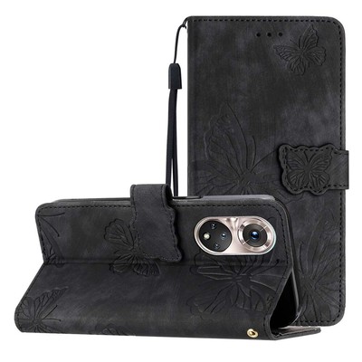 For Huawei P50 P40 Honor 90 70 50 Butterfly Leather Wallet Stand Card Case Cover