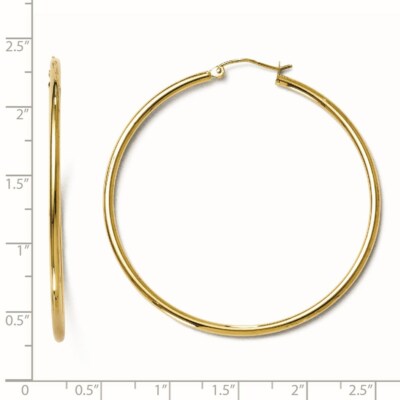 Pre-owned Superdealsforeverything Real 10kt Yellow Gold Polished Hinged Hoop Earrings