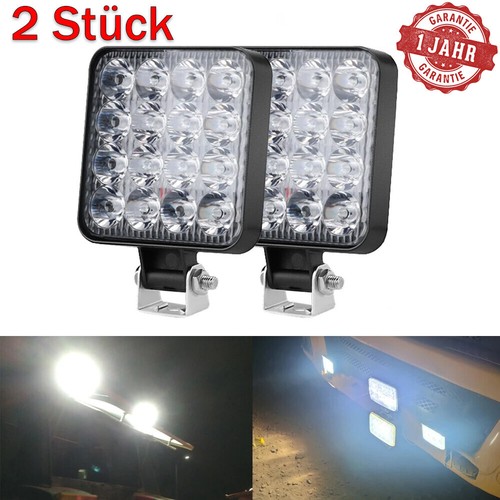 2Pcs LED Arbeitsscheinwerfer KFZ 12V 24V Auto Flutlicht Traktor Scheinwerfer DE