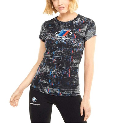 

Футболка Puma Bmw Mms Street с коротким рукавом и круглым вырезом, женские черные повседневные топы 5312, Черный