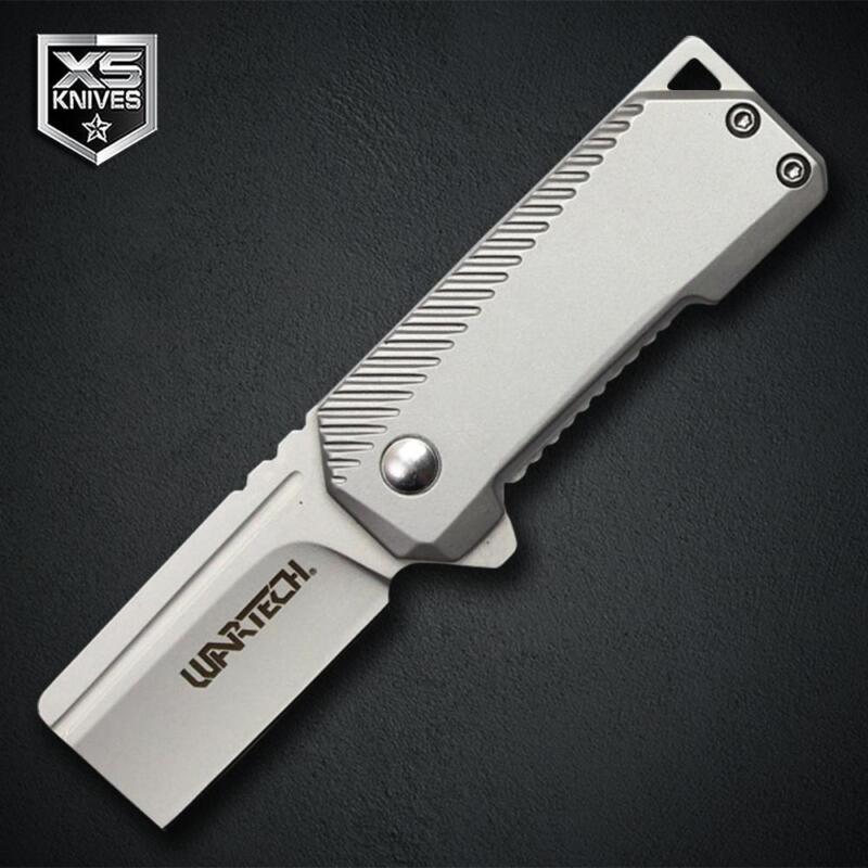 Tactical Silver Pocket Cleaver Spring Assisted Open Folding Knife Box Cutter Edc