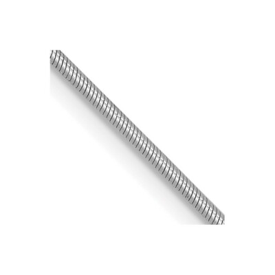 Pre-owned Skyjewelers Real 14kt White Gold .9mm Round Snake Chain; 18 Inch; Lobster Clasp