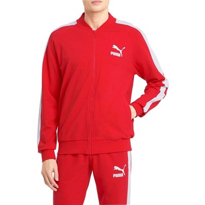 

Puma Iconic T7 Full Zip Track Jacket Мужская красная повседневная спортивная верхняя одежда 599898-1, Красный, Puma Iconic T7 Full Zip Track Jacket