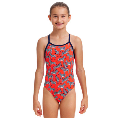 Funkita Girls Hot To Trot ECO Diamond Back One Piece Swimwear, Girls Full Piece 