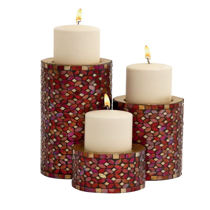 With Mosaic Pattern, Set Of 3