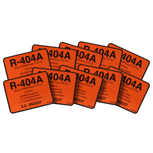 404A / 404A Suva HP62 / Forane FX-70 # 04404 Pack of (10) Labels