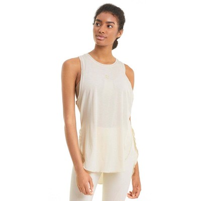 

Puma Exhale Yoga Boyfriend Scoop Neck Tank Top Womens Size  Casual Athletic 5, Off white