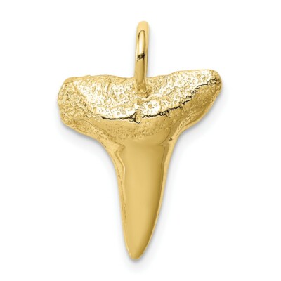 Pre-owned Skyjewelers Real 10kt Yellow Gold Shark Tooth Pendant
