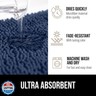 GORILLA GRIP Bathroom Rug Sets 3 Piece, Bath Mat Set and Oval Toilet Base with Rubber Backing, Plush Absorbent Shaggy Chenille Washable Mats, Includes 24x19.5, 24x17 and 30x20 Inch Rugs, Navy