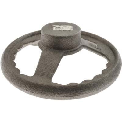Gibraltar 8" OD 3-Spoke Offset Handwheel 2.44" Hub Diam, Unfinished Cast Iron