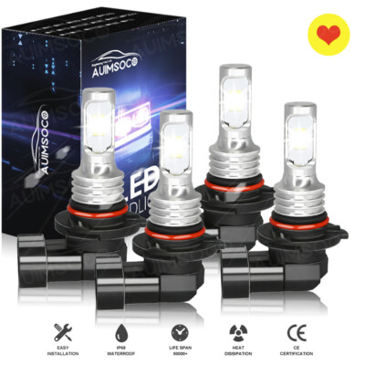 Fits 1996-2020 Chevy Express 3500 - 4PCS 6000K Combo LED Headlight Light Hi/Lo