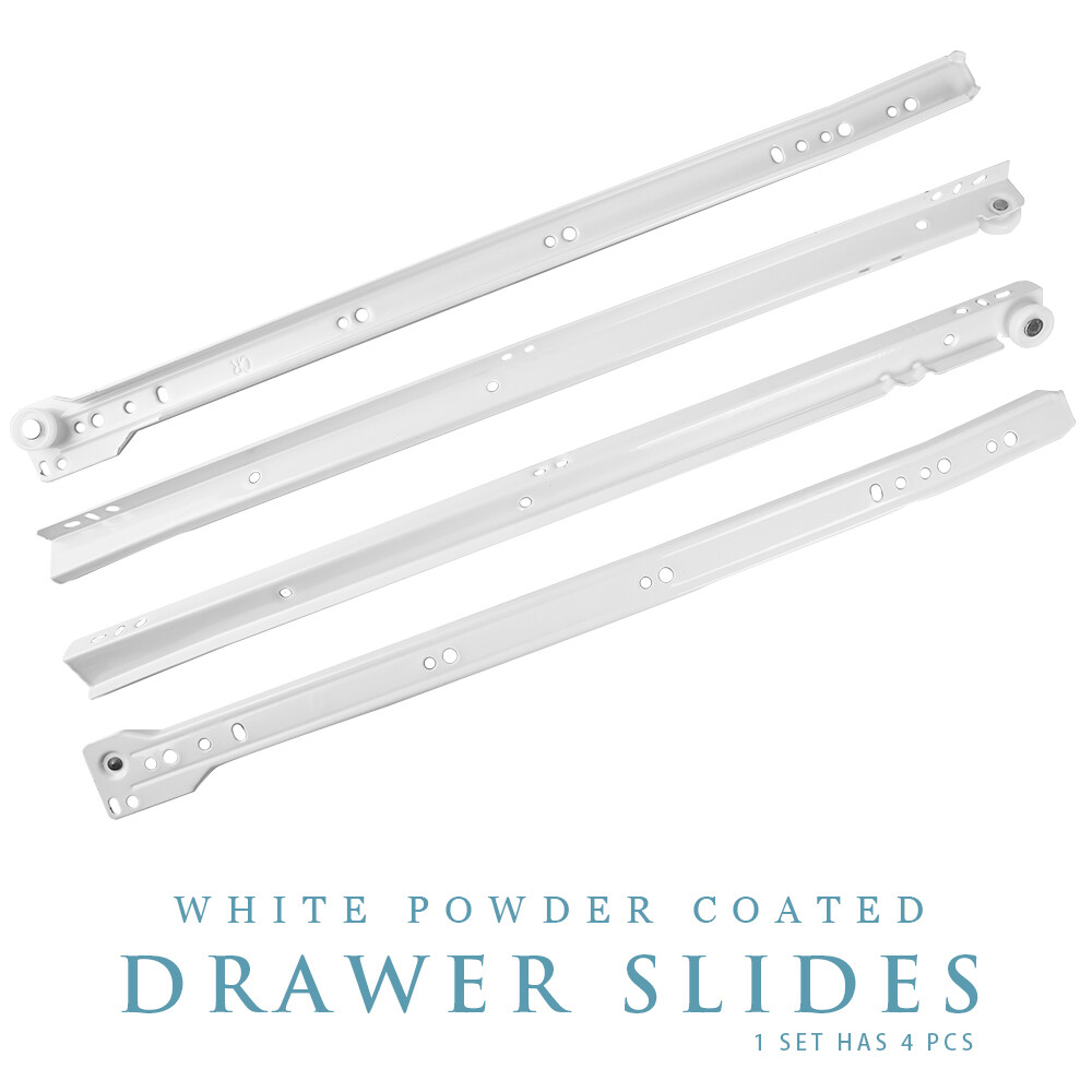 Schubladenschienen 22 Inch White Epoxy Coated Drawer Slide Set