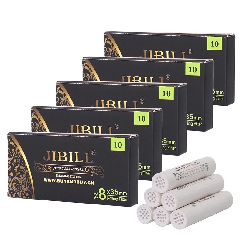 Jibill 8mm Rohrfilter Insgesamt 50 Stck. Aktivkohlefilter FÃ¼R Tabakrohr