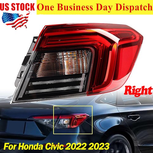 For 2022 2023 Honda Civic Sedan LED Rear Lamp Passenger Right Side Tail Light