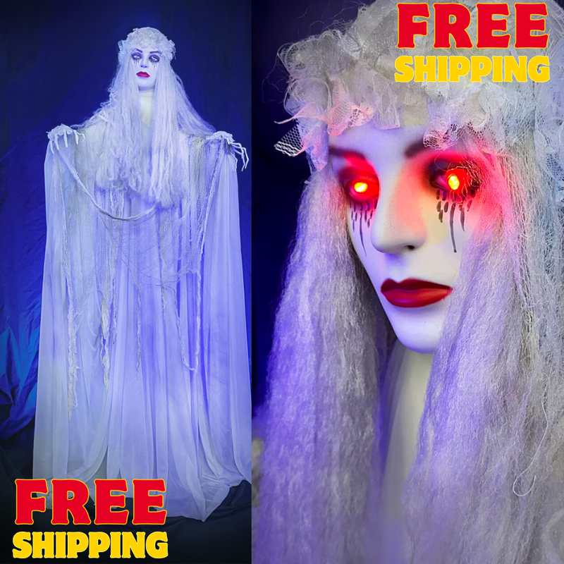 Life Size Halloween Bride Animatronic LED Eyes Sound Indoor Outdoor Decor