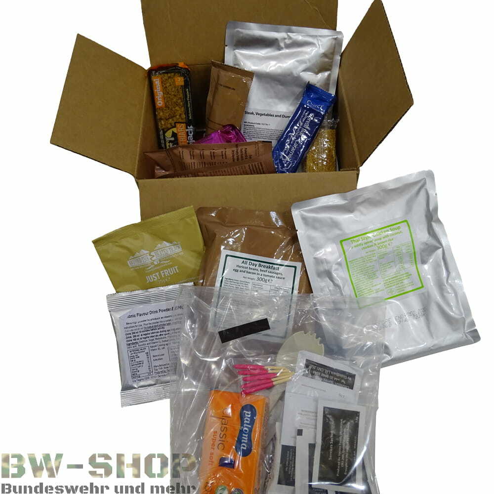 ORIGINAL BRITISCHE ARMEE MENÜ ARMY MRE EPA MEAL UK GB ESSEN FOOD FIELD ...
