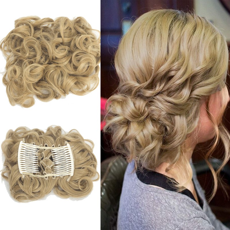 Extra THICK Rose Messy Bun Scrunchie Hair Extensions Ponytail Hairpiece AS Human