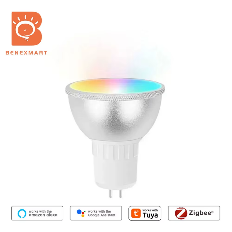 Zigbee GU5.3 Smart LED Spotlight RGBCW Dimmable Light Bulb Work with Tuya Alexa