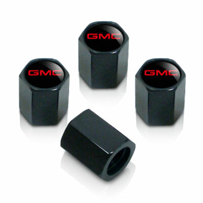 VALVE STEM CAPS WHEEL TIRE FOR GMC BLACK - US SELLER