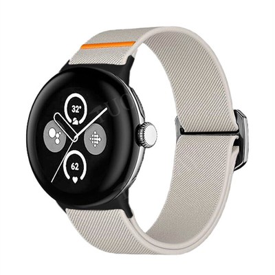 For Google Pixel Watch 1/2/3 41mm Elastic Nylon Woven Wrist Band Strap Bracelet