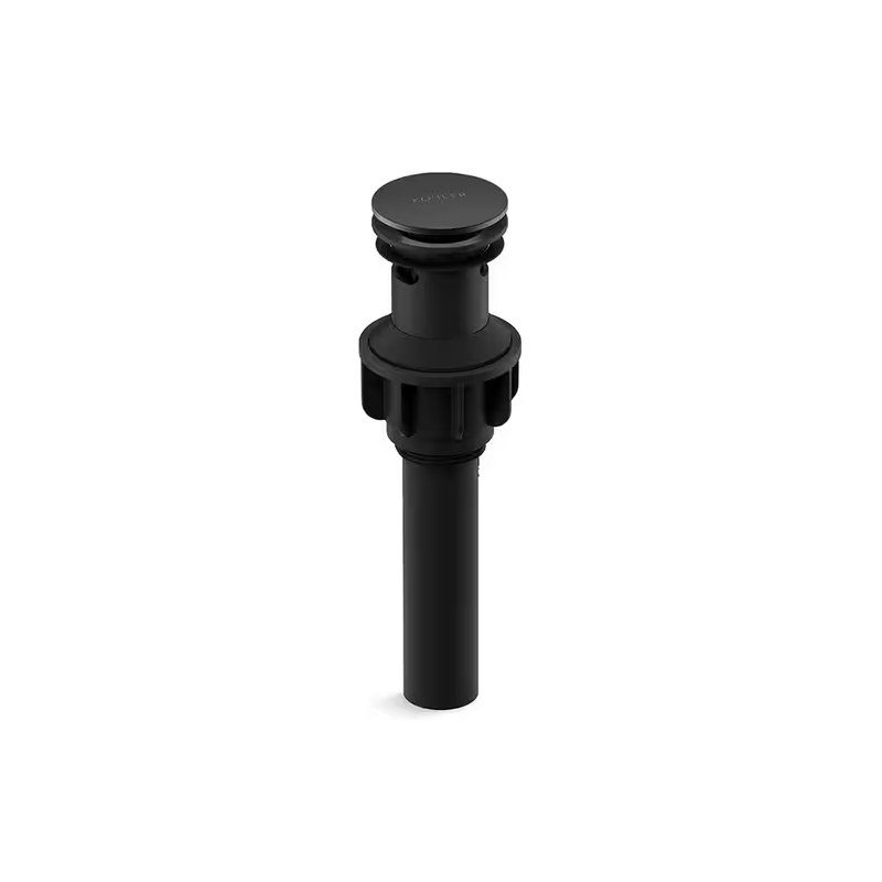Clicker Drain Matte Black Pop Up Sink Stopper With Overflow Universal Fit 1.25 I