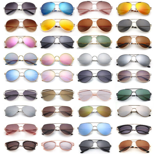 Shades Polarized Aviator Sunglasses for Women Men Vintage Driving Mirrored Case