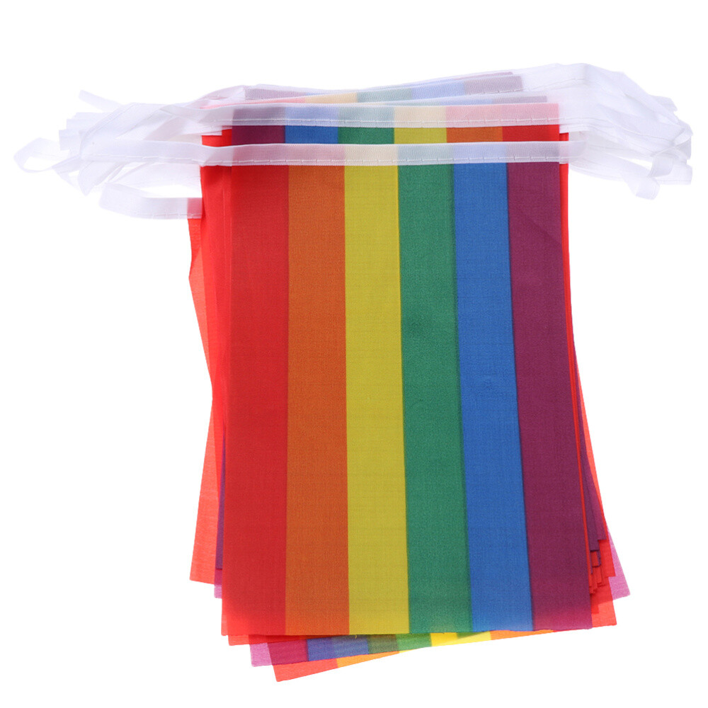 38pcs Rainbow Flag Lgbt Flag Banner Party Flag For Party Banquet