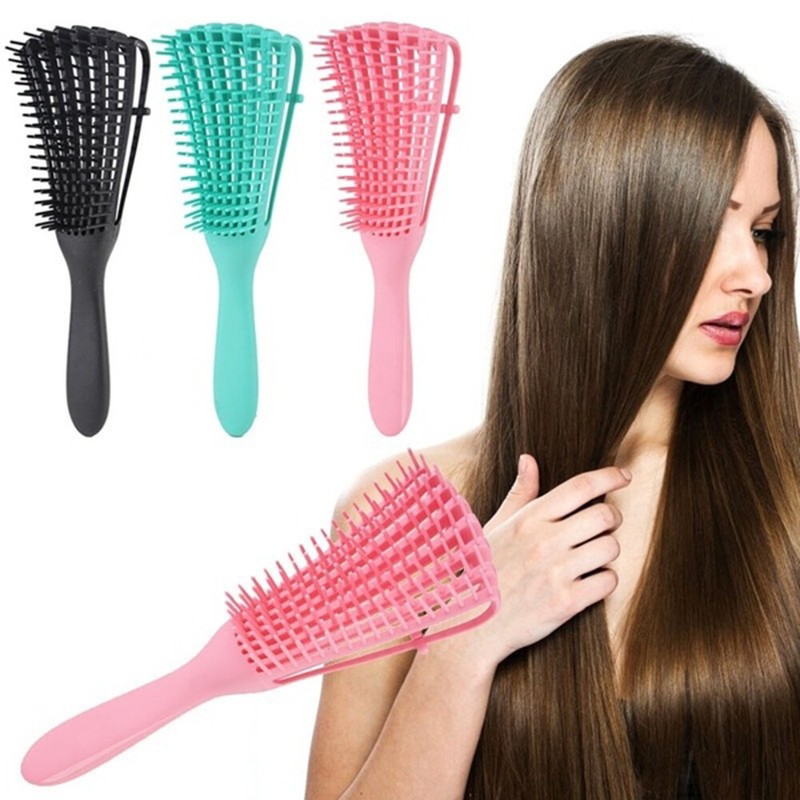 New Detangling Scalp Massager Cleaning Hair Comb Brush Abs Wet Dry
