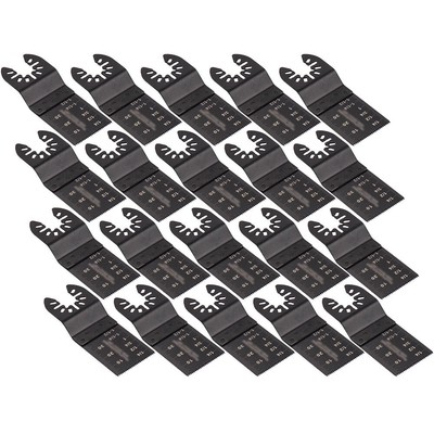20 Pcs Saw Blades 34mm Oscillating Multi Tool Set For Wood / Soft-Metal Black