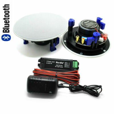 Herdio 4'' 160 Watts 2 Way Bluetooth Flush ceiling speakers wired For bome and tv
